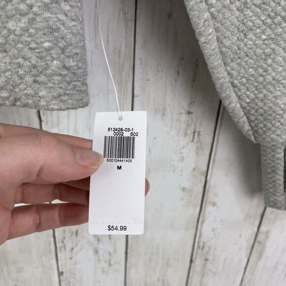 Old Navy Hoodie Women’s M Gray Textured Pull Over Hooded Sweatshirt NWT $54.99 - Picture 2 of 11